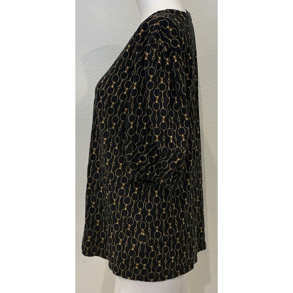 Lauren Ralph Lauren Black Label Equestrian Top XL Black Horse Bit Old Money Prep - Picture 3 of 9